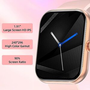 Smart Watches for Women Men with Call, Fitness Tracker 1.91" Touch Screen Fitness Watch with Heart Rate Sleep Monitor, Step Counter SmartWatch for 100 Sport Modes Activity Tracker IP68 Waterproof Pink