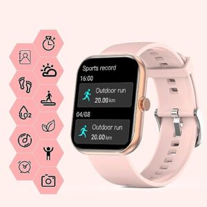 Smart Watches for Women Men with Call, Fitness Tracker 1.91" Touch Screen Fitness Watch with Heart Rate Sleep Monitor, Step Counter SmartWatch for 100 Sport Modes Activity Tracker IP68 Waterproof Pink