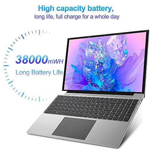jumper Laptop, 16 Inch FHD IPS Display (16:10), Intel Celeron Quad Core CPU, 4GB DDR4 128GB Storage, Windows 11 Laptops Computer with Office 365 1-Year Subscription, Numeric Keypad, 4 Stereo Speakers.