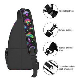 RIMENCH Unisex goth gothic magic hippie trippy mushroom Sling Bag Casual Chest Crossbody Anti-Theft Sling Bags Shoulder Backpack Waterproof Chest Bag With Adjustable Strap