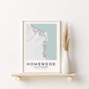 homewood california usa map print, city map poster, personalized gifts design, custom map gift, gifts for him, digital download, instant map