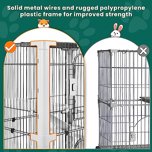 Yaheetech Rolling Small Animal Cage 6 Level Rabbit Cage with Open Top & Pull-Out Tray for Bunnies, Guinea Pigs, Ferrets and Chinchillas