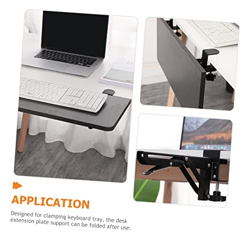 STOBOK 1 Set Foldable Bracket Keyboard Tray Keyboard Tray Track Wrist Rest Extension Bracket Foldable Keyboard Desktop Keyboard Table Trays for Eating Desktop Extension Board Bracket