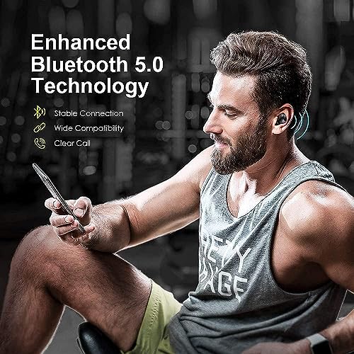 Hybrid Active Noise Cancelling Wireless Earbuds, in Ear Headphones IPX7Waterproof Bluetooth 5.3 Stereo Earphones, Immersive Sound Premium Deep Bass Headset Pro