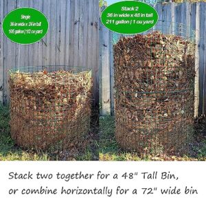 Outdoor Compost Bin, 2Pcs Large Expandable Garden Wire Compost Tumbler Bin for Composting Yard Waste, Kitchen Scraps, Grass Clippings(24in)