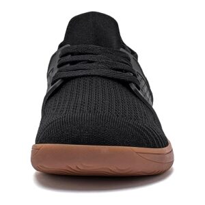 HOBIBEAR Wide Minimalist Barefoot Shoes Mens Womens Walking Sneakers Shoes | Zero Drop Sole | Optimal Relaxation (Black/Gum,Women 11.5 Wide/Men 10 Wide)