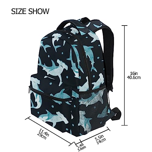 Hwasondy Hammerhead Shark Classic 16 Inch Backpack with Adjustable Padded Shoulder Straps