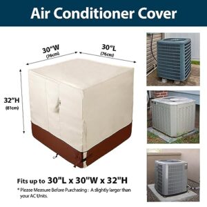 Westblue Air Conditioner Cover for Outside Units-Durable 600D AC Cover for Outside Unit Waterproof & Resistant AC Unit Covers Outdoor Central Square Fits up to 30 x 30 x 32 inches