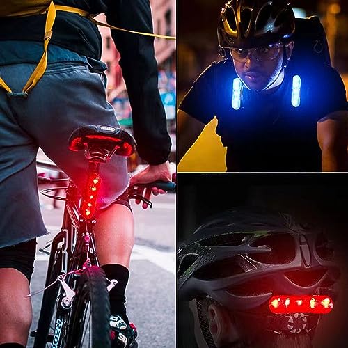 Kinizux USB Rechargeable LED Bike Tail Light 2 Pack, Bright Bicycle Rear Cycling Safety Flashlight, 330mah Lithium Battery Inside, 4 Light Mode Options Bike Lights for Night Riding for Adults (Red)