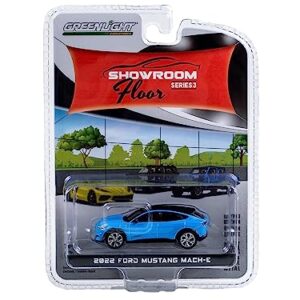 2022 Mach-E Grabber Blue Metallic with Black Top Showroom Floor Series 3 1/64 Diecast Model Car by Greenlight 68030A