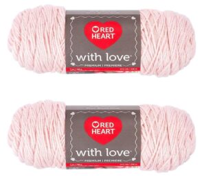 red heart with love sweet pink yarn - 2 pack of 198g/7oz - acrylic - 4 medium (worsted) - 370 yards - knitting/crochet