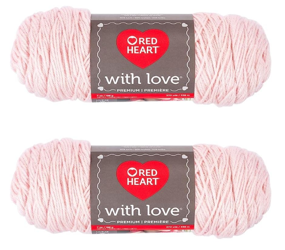 Red Heart with Love Sweet Pink Yarn - 2 Pack of 198g/7oz - Acrylic - 4 Medium (Worsted) - 370 Yards - Knitting/Crochet