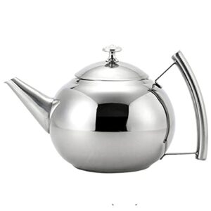 tea kettle, whistling tea kettle stove top, stainless steel teakettle, teapot with cool toch ergonomic handle and infuser, silver (color : onecolor, size : 1l)