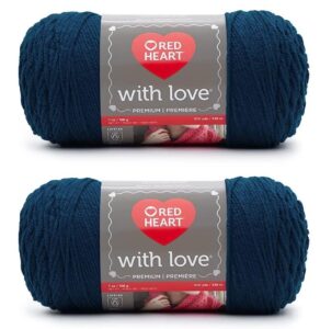 red heart with love peacock yarn - 2 pack of 198g/7oz - acrylic - 4 medium (worsted) - 370 yards - knitting/crochet