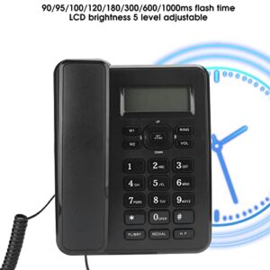 Fixed Corded Telephone Home Business Office 3 Sets of Alarm Functions Double Linkage Memory Functions