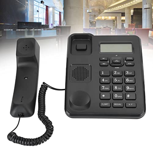 Fixed Corded Telephone Home Business Office 3 Sets of Alarm Functions Double Linkage Memory Functions