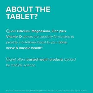 Qunol Magnesium 3 in 1 Tablets with Calcium, Magnesium & Zinc for Immune Support, Bone, Nerve, and Muscle Health Supplement, 270 Count