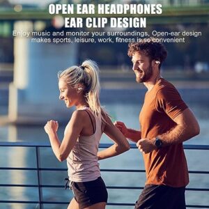 MaxKite Wireless Ear Clip Bone Conduction Headphones Bliuetooth Bonibuds Open Ear Earbuds Ear Clips Ear Buds Bone Conduction Earbuds for Running Sports Cycling Driving