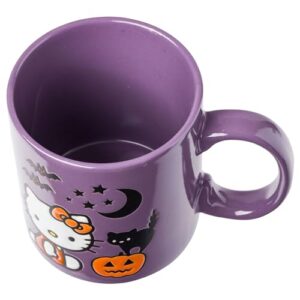 Silver Buffalo Sanrio Hello Kitty Halloween Pumpkin Bats Wax Resist Ceramic Mug, 20 Ounces