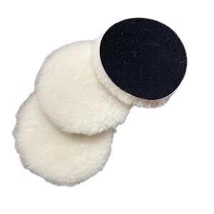 Lambs Wool Polishing Pads Sheepskin Buffing Pads with Hook and Loop (10 Pack, 3 Inch)