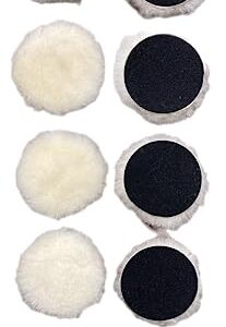 Lambs Wool Polishing Pads Sheepskin Buffing Pads with Hook and Loop (10 Pack, 3 Inch)