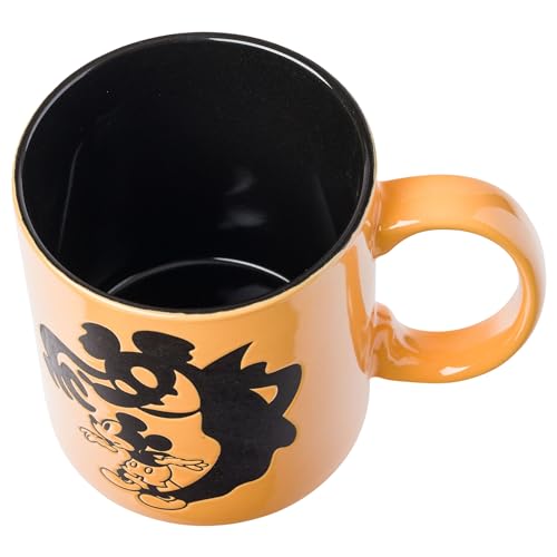 Silver Buffalo Disney Mickey Ghost Shadow V2 Wax Resist Ceramic Mug, 20 ounces
