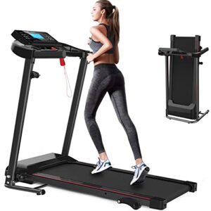 Majnesvon Folding Treadmill, 2.5HP Electric Treadmill for Home with Bluetooth and Incline, Portable Fitness Running Workout for Small Space Home Gym Equipment, MP3 (Black 2)