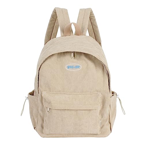 Felite Fnn Women Large Striped Corduroy Backpack Casual Multipurpose Daypack Travel Rucksack