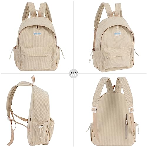 Felite Fnn Women Large Striped Corduroy Backpack Casual Multipurpose Daypack Travel Rucksack