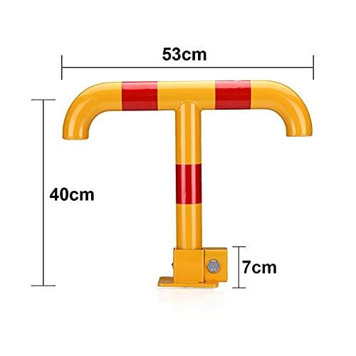 Car Parking Space Lock T Shape Foldable Security Post Parking Post Strong and Sturdy Traffic Visible Warning Sign (Black Yellow) (Black Yellow) (Yellow red)