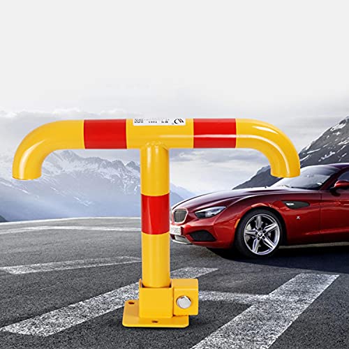 Car Parking Space Lock T Shape Foldable Security Post Parking Post Strong and Sturdy Traffic Visible Warning Sign (Black Yellow) (Black Yellow) (Yellow red)