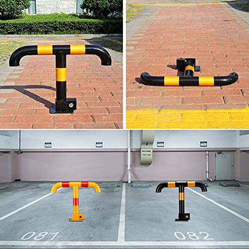 Car Parking Space Lock T Shape Foldable Security Post Parking Post Strong and Sturdy Traffic Visible Warning Sign (Black Yellow) (Black Yellow) (Yellow red)