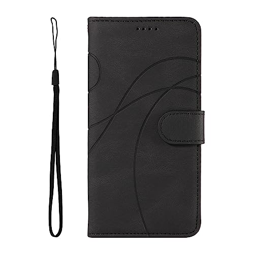 ZIRIA Smartphone Flip Cases Compatible with Oppo A7 Card Holder Detachable Bracelet Flip Phone Case Multifunctional Case Compatible with Oppo A7 Case (Color : Svart)