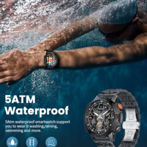 Smart Watches for Men,1.43'' Amoled Ultra HD Sport Watch with 120+Sport Modes/5ATM Waterproof/45Days Battery,in&Outdoor Fitness Tracker with Call,Heart Rate/Sleep Monitor for Android iOS(2 Straps)