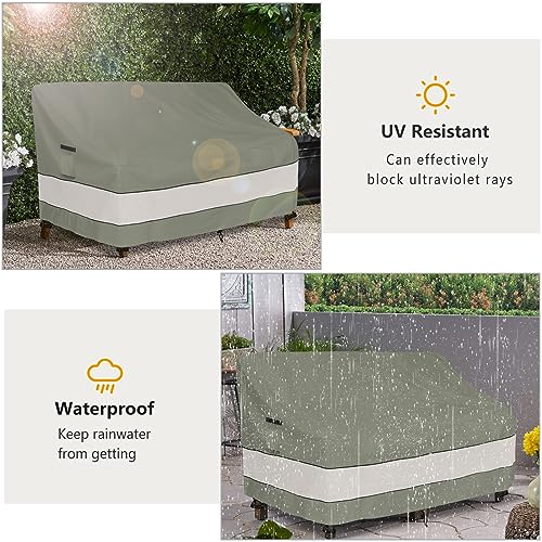 Outdoor Sofa Cover,Patio Loveseat Cover,2-Seater Sofa Cover,Waterproof Heavy Duty Patio Furniture Covers,58W x 32.5D x 31H Inches