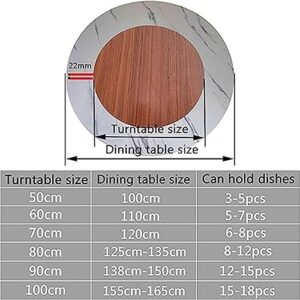 VERDDE 20in Dining Table Serving Tray 30in Lazy Susan Turntable 40in Dining Table Turntable 50in Rustic Turntable For Share All Food Table Dish Revolving (Color : White, Size : 50 cm (20 in))