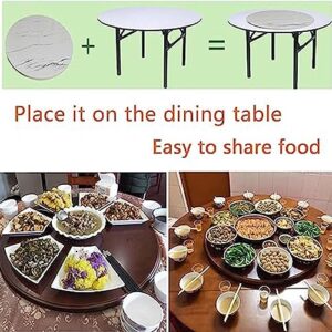 VERDDE 20in Dining Table Serving Tray 30in Lazy Susan Turntable 40in Dining Table Turntable 50in Rustic Turntable For Share All Food Table Dish Revolving (Color : White, Size : 50 cm (20 in))