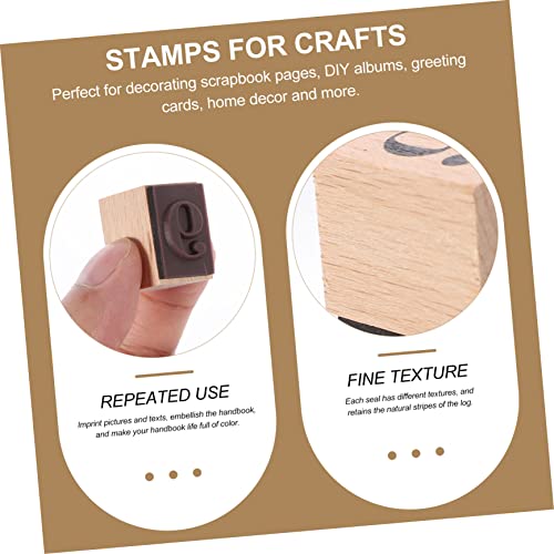 Wooden 32pcs Week Month Stamp Rubber Signet Month Rubber Planner Card Wooden Stamps Scrapbook Small Wooden Stamps Week Stamps Number Stamps Wood Crafts Account Month