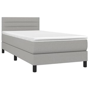 tifitgo indoor fashion furniture beds accessories box spring bed 76"x39.4" single bed with mattress&led light gray twin fabric bed frames us stock fast shipment
