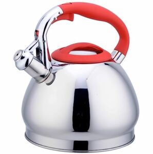 kettle stovetop whistling tea kettle 304 stainless steel 3l tea kettle stovetop tea pots for stove top teapot whistle top stove with anti-scald handle tea kettle stovetop teapot (color : red, size :