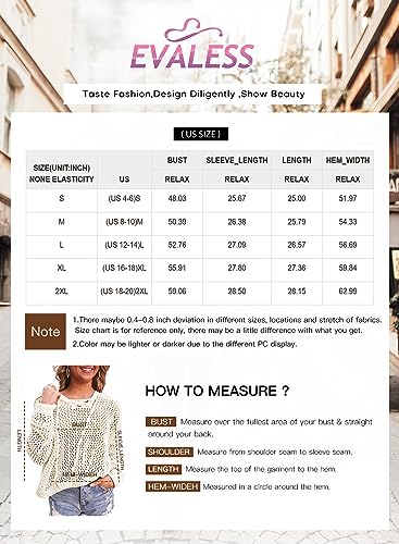 EVALESS Fall Sweaters for Women 2023 Long Sleeve Cover Ups for Swimwear Women Knitted Hollow Out Sweater V Neck Drawstring Chunky Cutout Sweater Crochet Hoodie Pullover Khaki M