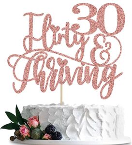 biabisd 30 flirty & thriving cake topper ， talk thirty to me cake topper ，dirty 30 cake topper，happy 30th birthday party decorations supplies