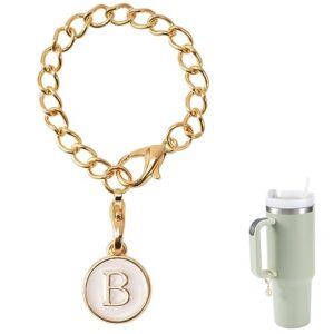 motain letter charm accessories for stanley cup,name id letter handle charm for stanley tumbler,water cup handle identification letter charm(b)