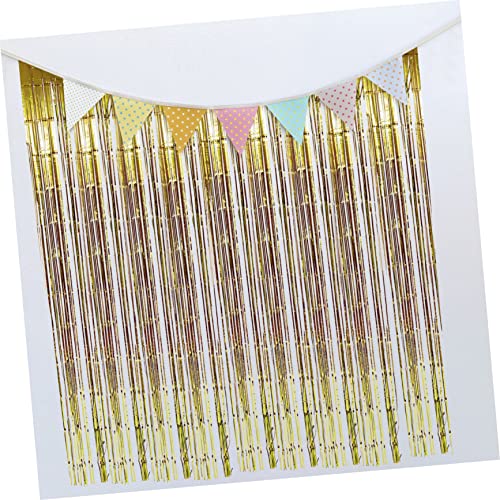 jojofuny 3pcs Rain Curtain Background Wall Gold Decorations Blue Streamers Silver Fringe Curtain Tassel Curtains Party Tassel Curtain Party Backdrops Backdrop for Birthday Party Thicken