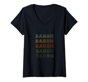 womens love heart barbie tee grunge/vintage style black barbie v-neck t-shirt