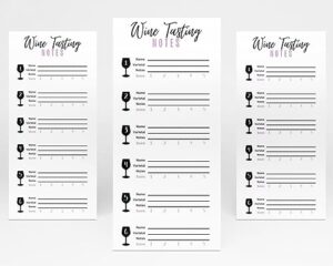 wine tasting card scorecard for blind wine tasting party. wine score card rating sheet for party, bachelorette party, girls night out party. wine theme party tasting mat for wine.