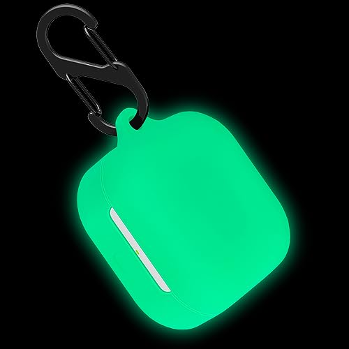 Geiomoo Silicone Case for EchoBuds 2023 Release, Protective Cover with Carabiner (Luminous Green)