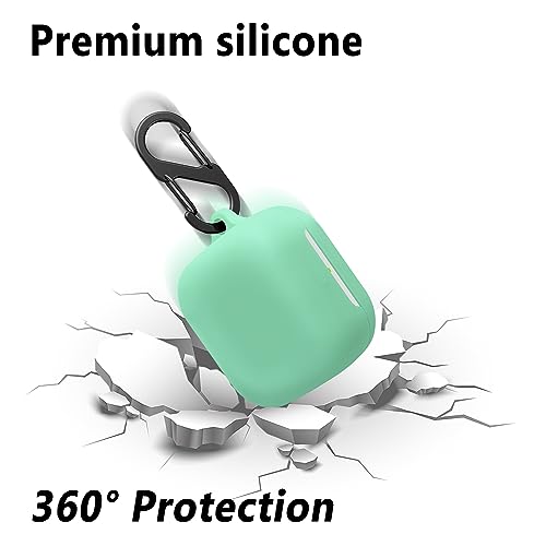Geiomoo Silicone Case for EchoBuds 2023 Release, Protective Cover with Carabiner (Luminous Green)