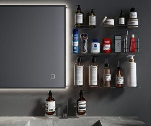 swvzwy acrylic bathroom adhesive shelves,no drill,will not damage bathroom tiles, renter friendly shelves