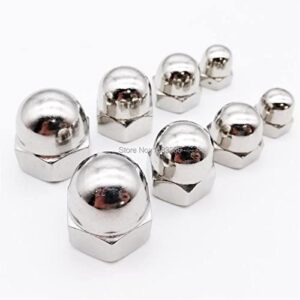 zifarm nuts, 2pcs stainless steel hex acorn nut cap decorative cover dome nuts (size : m5)